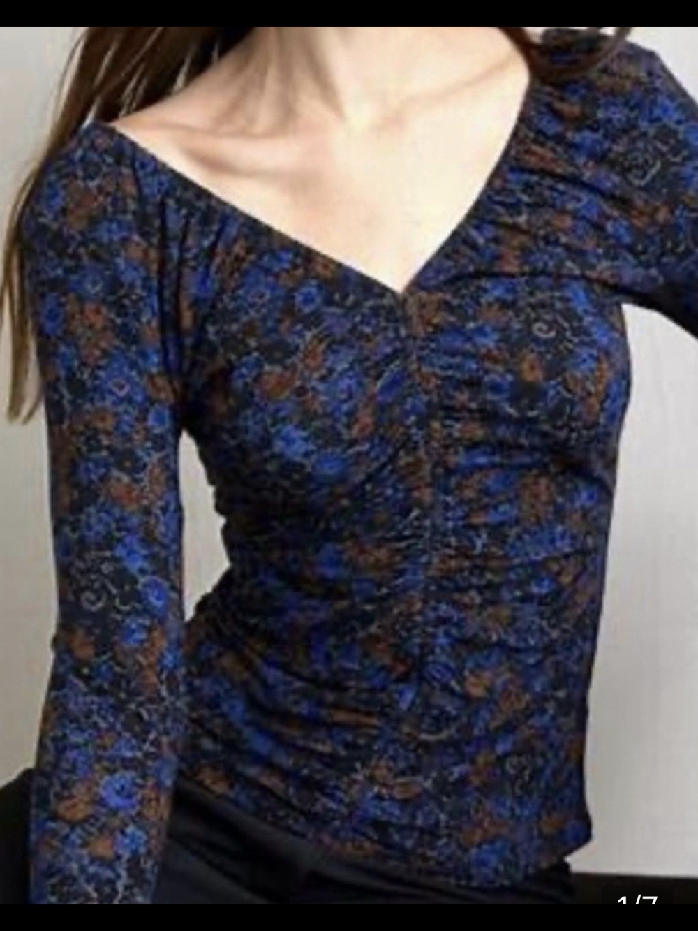 Veronica Beard Dempsey Floral Ruched Top XS $248